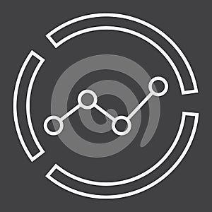 Market analysis line icon, business and diagram