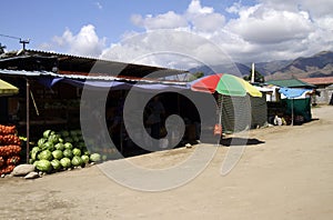 Market booth in Cholpon Ata, Kyrgyzstan