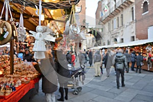 Market of Christmas decorations