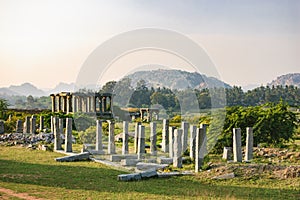 Market complex of Vitthala temple in Hampi, India