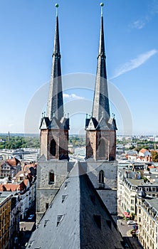 Market Curch Towers Halle Saale