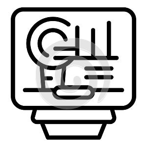 Market data icon outline vector. Graph chart