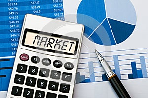 Market displayed on calculator