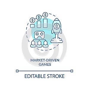 Market driven games concept icon