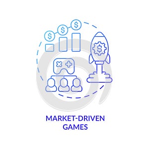 Market driven games concept icon