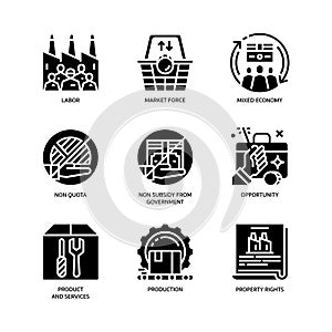 Market Economy icons set