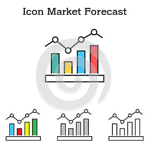 Market Forecast flat icon design for infographics and businesses