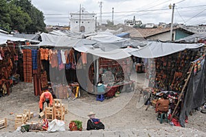 Market near the Church of Santo Tomas at Chichicastenango photo