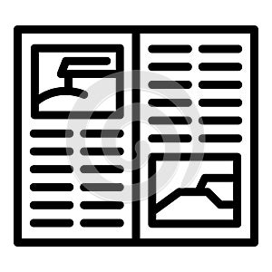 Market news icon, outline style