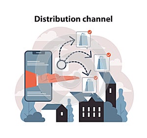 Market penetration concept. Flat vector illustration.