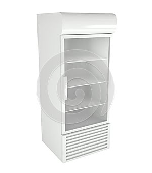 Market Refrigerators Isolated on White