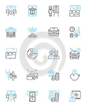 Market research linear icons set. Analysis, Demographics, Survey, Data, Focus group, Strategy, Customer line vector and