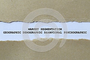 market segmentation geographic demographic behavioral psychographic on white paper