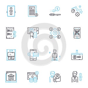 Market segmentation linear icons set. Demographics, Psychographics, Geographics, Behavior, Age, Income, Gender line