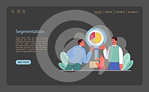 Market segmentation strategy. Professionals analyze photo