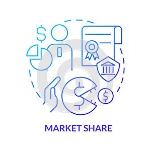 Market share blue gradient concept icon