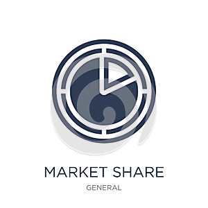 market share icon. Trendy flat vector market share icon on white