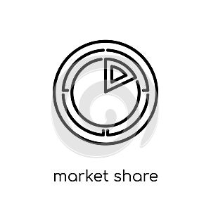 market share icon. Trendy modern flat linear vector market share