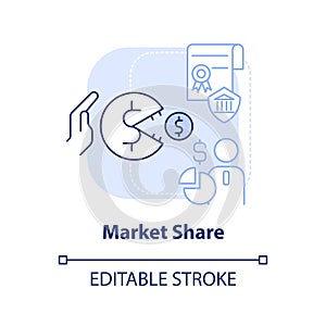 Market share light blue concept icon