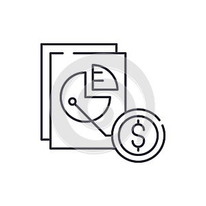 Market share line icon concept. Market share vector linear illustration, symbol, sign