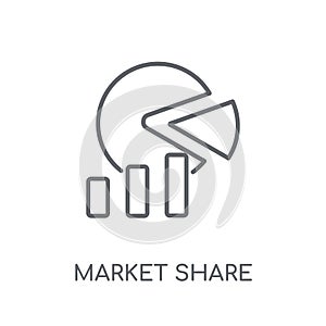 market share linear icon. Modern outline market share logo conce