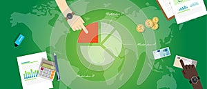 Market share product pie chart business graph profit economy