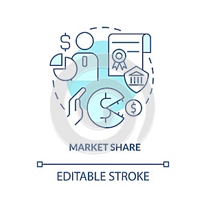 Market share turquoise concept icon