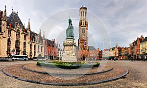 Statue on Markt, Bruges, Belgium