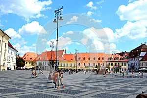 Market square in Sibiu, European Capital of Culture for the year 2007