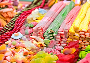 Market stall full of candys