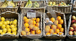 Market stall selling fruit