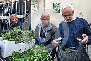 A market stall in Sidon in southern Lebanon
