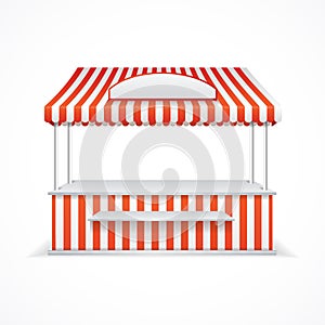 Market stall. Vector photo