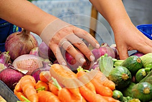 Market stall for vegetable