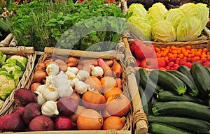 Market stall vegetables