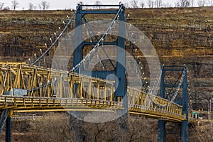 Market Street Suspension Bridge - Ohio River - Steubenville, Ohio and West Virginia