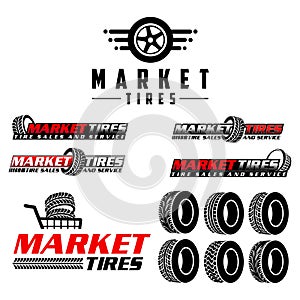 Market tires logo vector