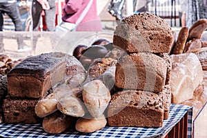 Market Trader Stall Selling Fresh Bread