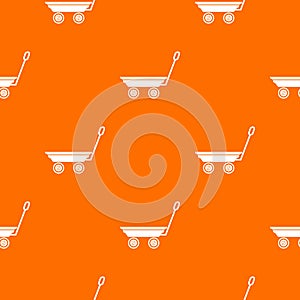 Market trolley pattern vector orange