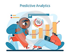 Marketing 5.0 concept. Insightful analysis and trend prediction through advanced analytics