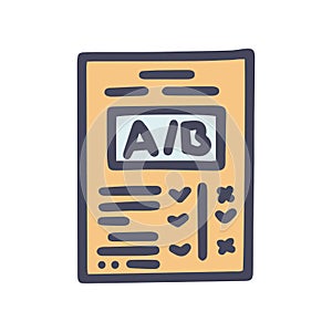 marketing ab testing color vector doodle simple icon