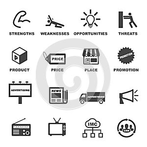 Marketing and advertising icons