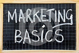 Marketing Basics on a Blackboard