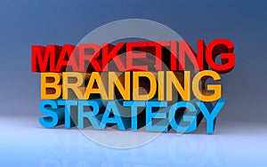 marketing branding strategy on blue