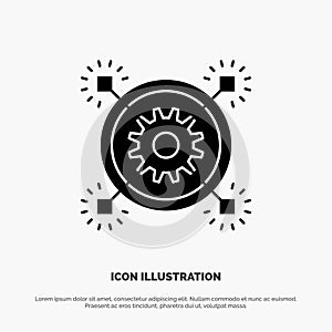 Marketing, Business, Idea, Pertinent, Gear solid Glyph Icon vector