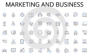 Marketing and business line icons collection. Nourishment, Sustenance, Cuisine, Eats, Meals, Fare, Culinary vector and