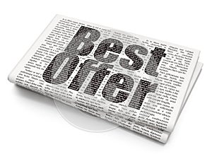 Marketing concept: Best Offer on Newspaper background
