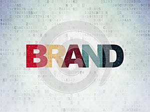 Marketing concept: Brand on Digital Data Paper background