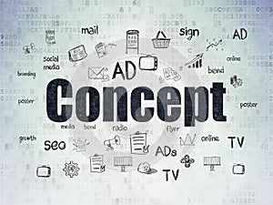 Marketing concept: Concept on Digital Data Paper background