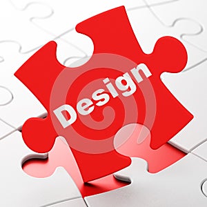 Marketing concept: Design on puzzle background